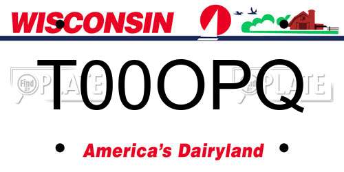 T00OPQ Wisconsin License Plate