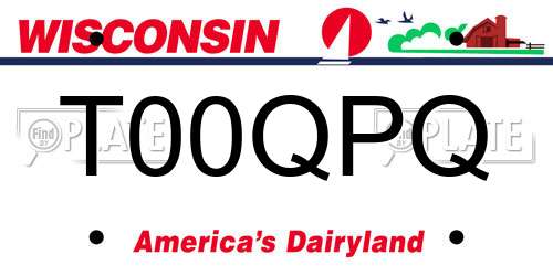 T00QPQ Wisconsin License Plate