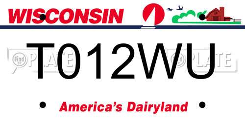 T012WU Wisconsin License Plate