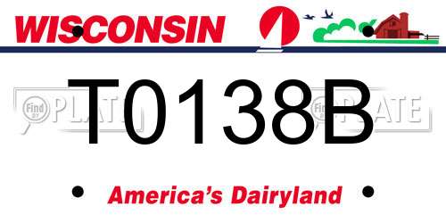 T0138B Wisconsin License Plate