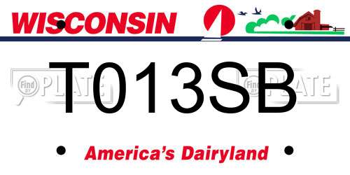 T013SB Wisconsin License Plate