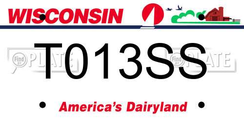 T013SS Wisconsin License Plate