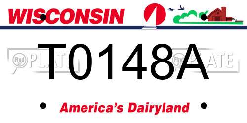 T0148A Wisconsin License Plate