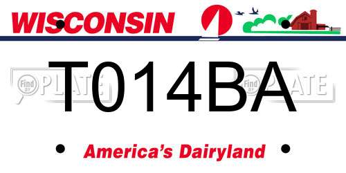T014BA Wisconsin License Plate