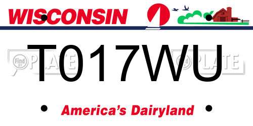 T017WU Wisconsin License Plate