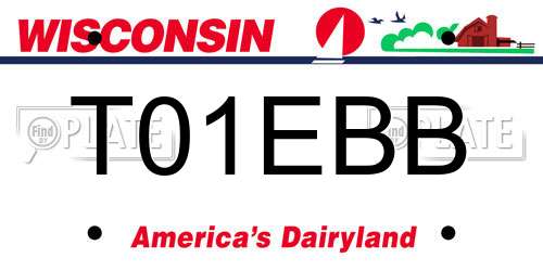 T01EBB Wisconsin License Plate