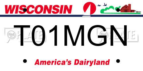 T01MGN Wisconsin License Plate
