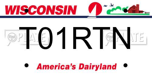 T01RTN Wisconsin License Plate