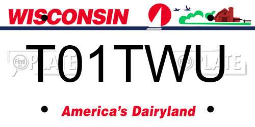 T01TWU Wisconsin License Plate