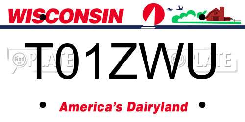T01ZWU Wisconsin License Plate