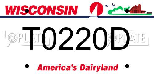 T0220D Wisconsin License Plate