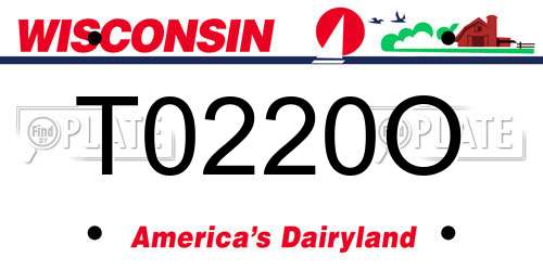 T0220O Wisconsin License Plate