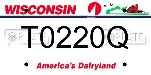 T0220Q Wisconsin License Plate