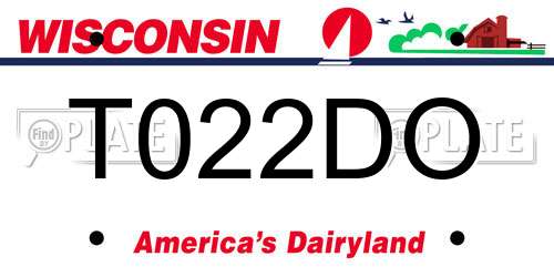 T022DO Wisconsin License Plate