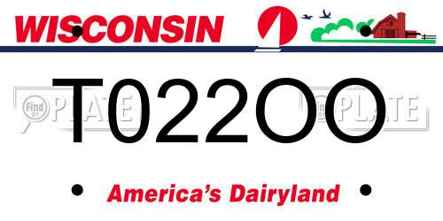 T022OO Wisconsin License Plate