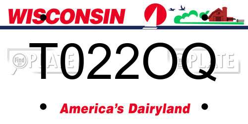 T022OQ Wisconsin License Plate