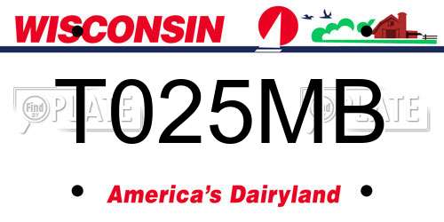 T025MB Wisconsin License Plate