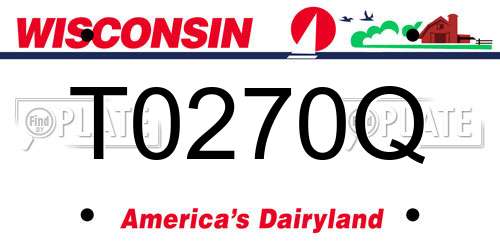 T0270Q Wisconsin License Plate