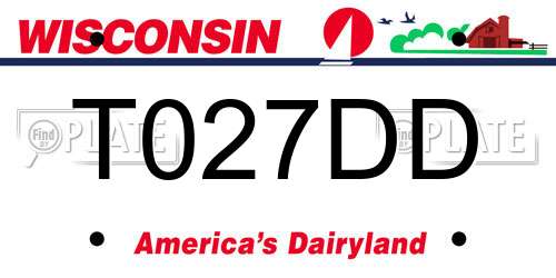 T027DD Wisconsin License Plate