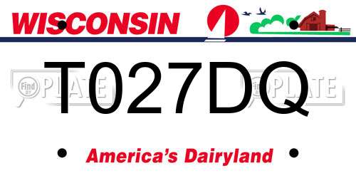 T027DQ Wisconsin License Plate