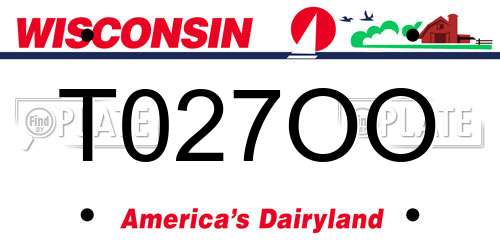 T027OO Wisconsin License Plate