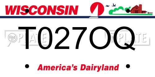 T027OQ Wisconsin License Plate
