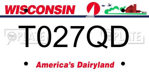 T027QD Wisconsin License Plate