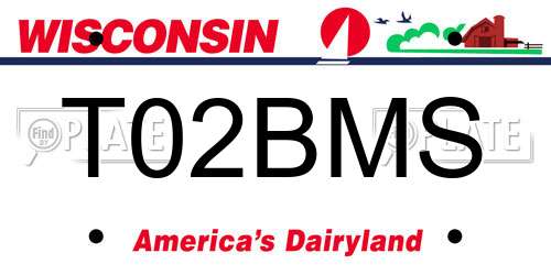 T02BMS Wisconsin License Plate