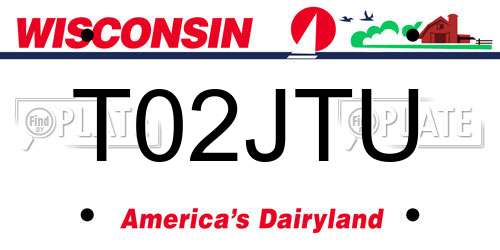 T02JTU Wisconsin License Plate