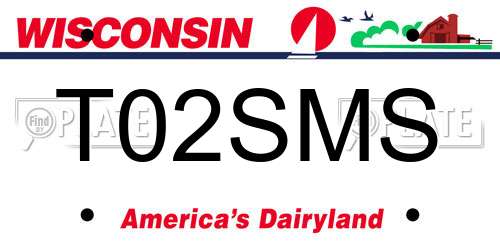 T02SMS Wisconsin License Plate