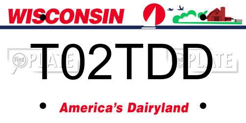 T02TDD Wisconsin License Plate
