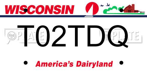 T02TDQ Wisconsin License Plate