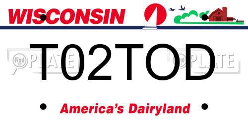 T02TOD Wisconsin License Plate