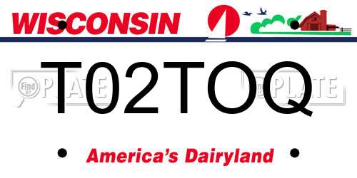 T02TOQ Wisconsin License Plate
