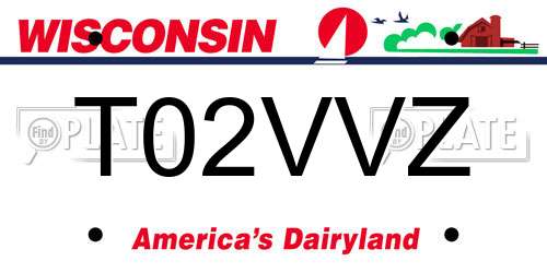 T02VVZ Wisconsin License Plate