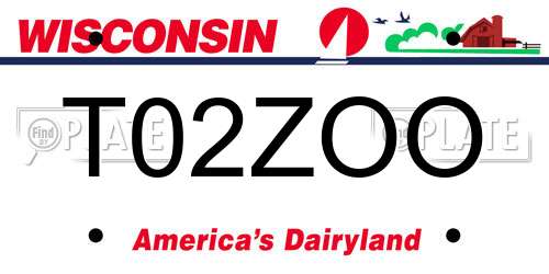 T02ZOO Wisconsin License Plate