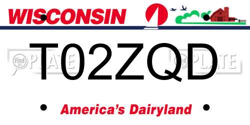 T02ZQD Wisconsin License Plate
