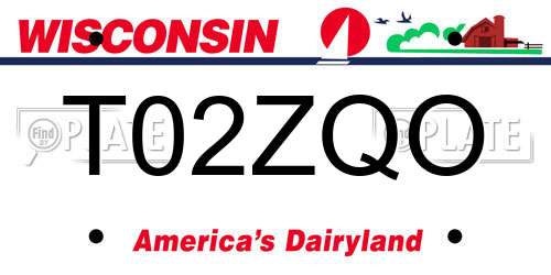 T02ZQO Wisconsin License Plate