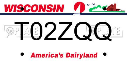 T02ZQQ Wisconsin License Plate