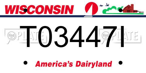 T03447I Wisconsin License Plate