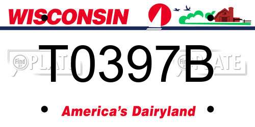 T0397B Wisconsin License Plate