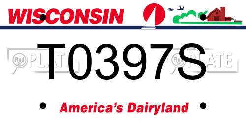 T0397S Wisconsin License Plate