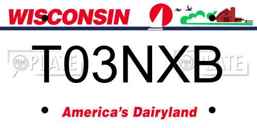 T03NXB Wisconsin License Plate