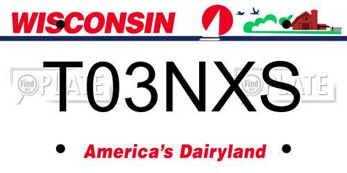 T03NXS Wisconsin License Plate