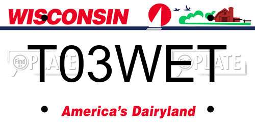 T03WET Wisconsin License Plate