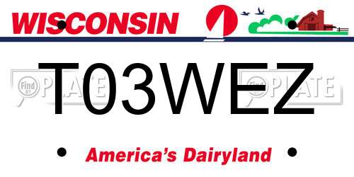 T03WEZ Wisconsin License Plate