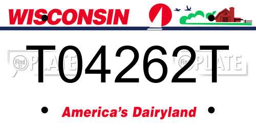 T04262T Wisconsin License Plate