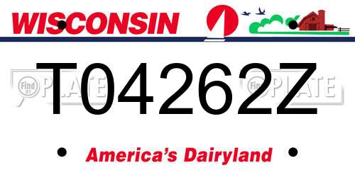 T04262Z Wisconsin License Plate