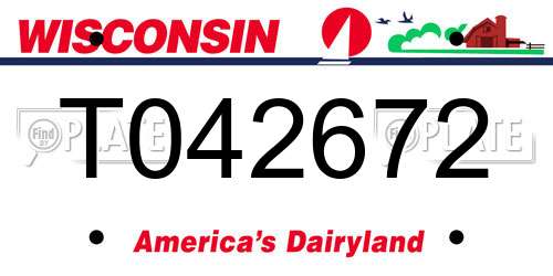 T042672 Wisconsin License Plate