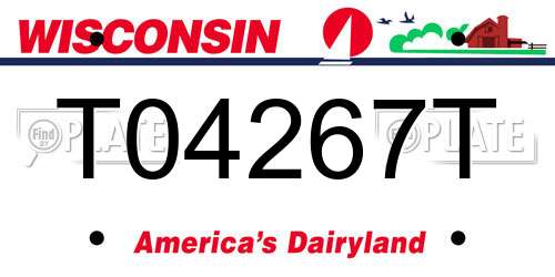 T04267T Wisconsin License Plate